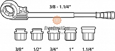 Диапазон применения ручного резьбонарезного клуппа Rothenberger Super Cut Set BSPT R 3/8"-1/2"-3/4"-1"-1 1/4"