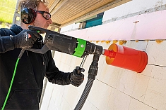 Использование дрели для сухого алмазного сверления с микроударом Eibenstock ESD 162 Использование дрели для сухого алмазного сверления с микроударом Eibenstock ESD 162