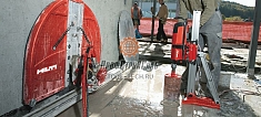 Использование установки алмазного бурения Hilti DD 500