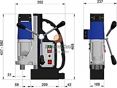 Размеры магнитных сверлильных станков BDS MAB 525